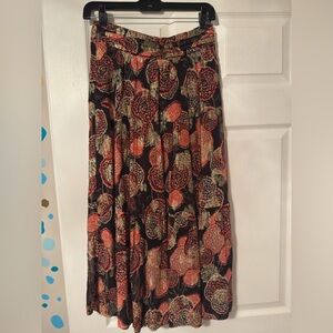 ba&sh Black and orange gold Floral Midi Skirt